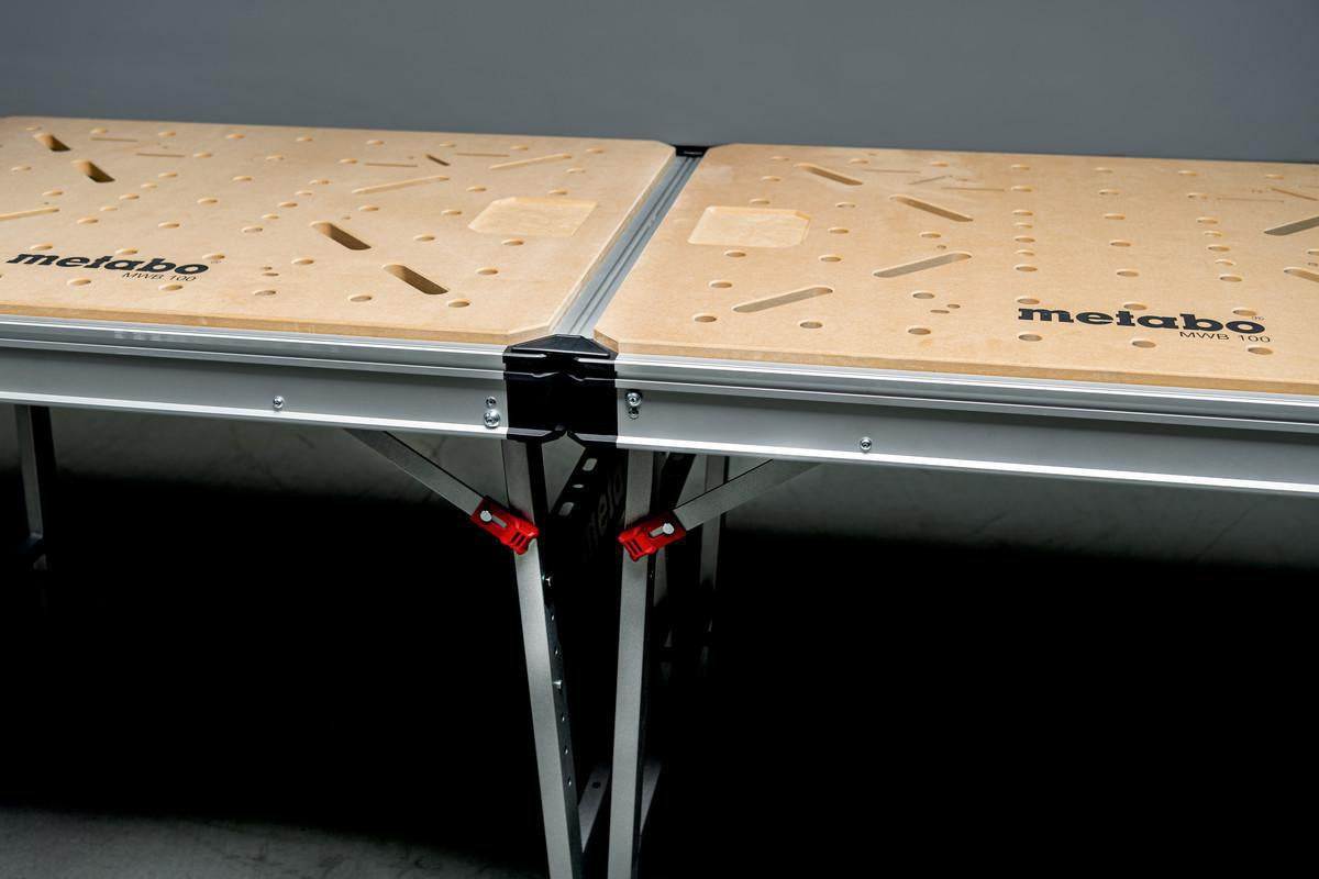 METABO Multifunktionstisch MWB 100 – mobile Werkbank, höhenverstellbar, 120 kg Traglast