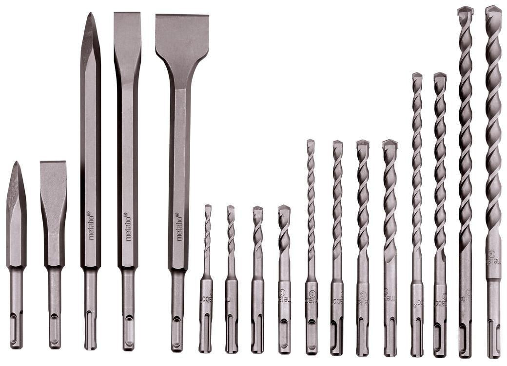 METABO Bohrer-/Meißelset SDS-plus 17-teilig für Beton, Mauerwerk und Naturstein