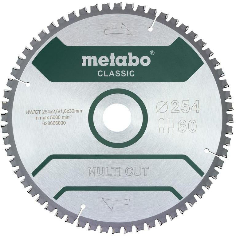 Metabo Kreissägeblatt multi cut classic D160 x 2,2/1,4 x Bohrung 20 mm, Z42 FZ/TZ – für Laminat, Kunststoff, Alu, Kupfer, Messing