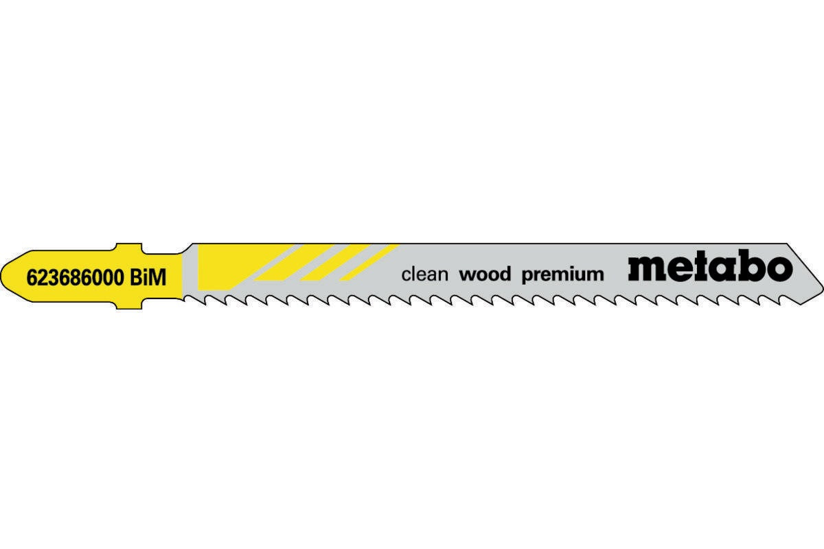 Metabo Stichsägeblätter clean wood premium Nutzlänge 105 mm BiM 5 Stück