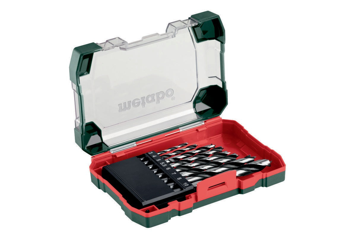 Metabo Holzbohrersatz 8-teilig CV-Stahl mit Zentrierspitze 3-10 mm