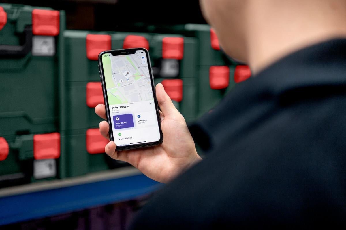 METABO Tracker für iOS und Android – IP67 Staub- und Wasserschutz, weltweites Tracking
