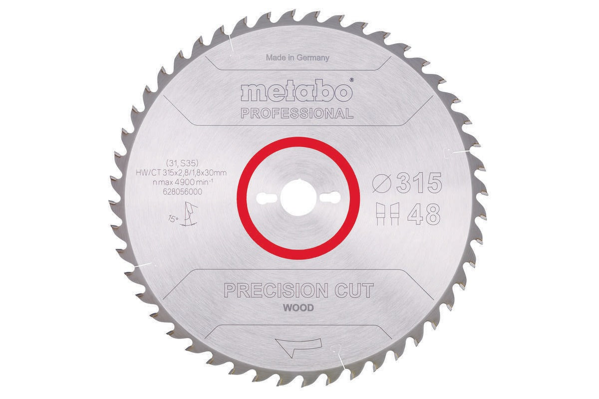 Metabo Kreissägeblatt Precision Cut Wood Professional D216xB2,4xBohrung30mm 48Z WZ