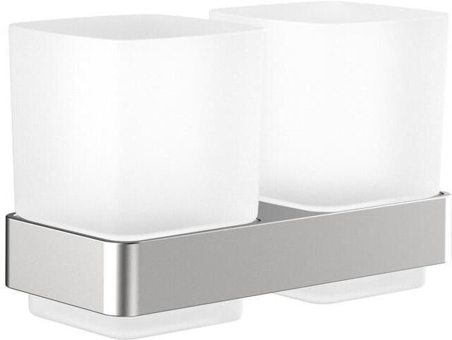 EMCO Doppelglashalter loft 00100 – Kristallglas satiniert, verchromt, Wandmontage