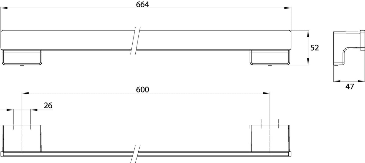 EMCO Badetuchhalter cue 00160 600 mm Chrom – Wandmontage mit verdeckter Befestigung