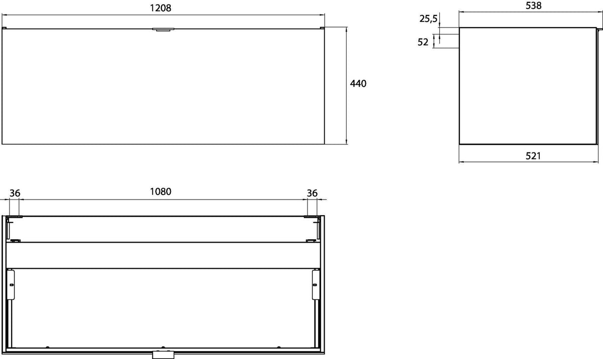 EMCO evo Waschtisch-Unterschrank 1208 mm optiwhite mit Glasfront und Soft-Close