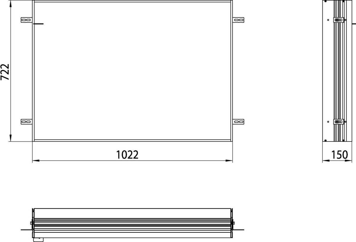 EMCO prime Einbaurahmen für Lichtspiegelschrank 600 mm – Aluminium silber eloxiert