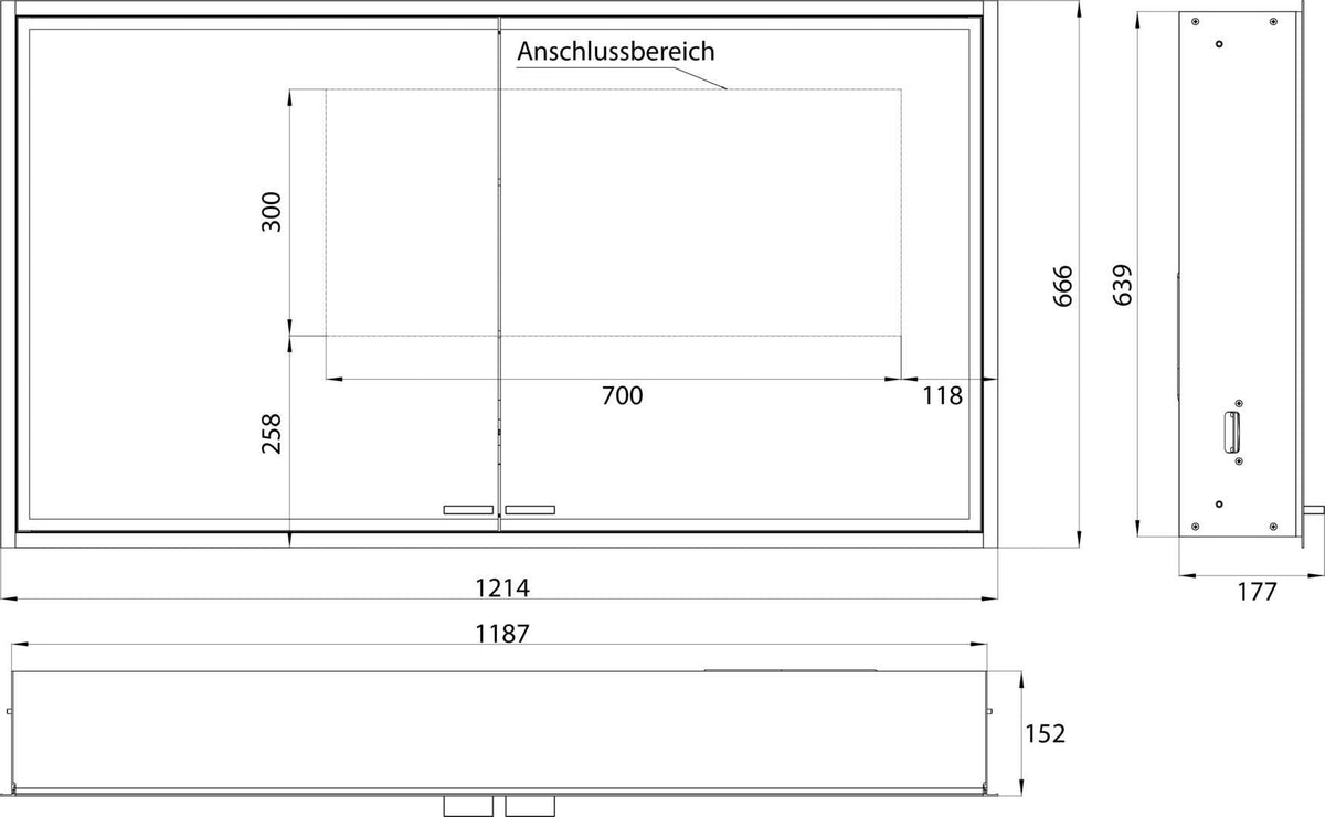 EMCO Lichtspiegelschrank prestige 2 1215 mm Unterputz, 2-türig, Aluminium, emco light system
