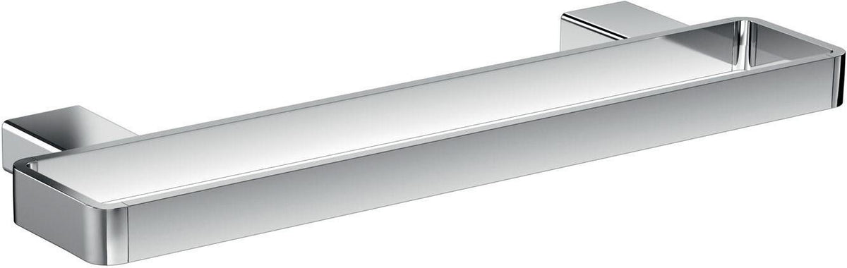 EMCO Relingsystem LOFT 400 mm Chrom – Ablage mit 3 Glasaufnahmen für das Badezimmer
