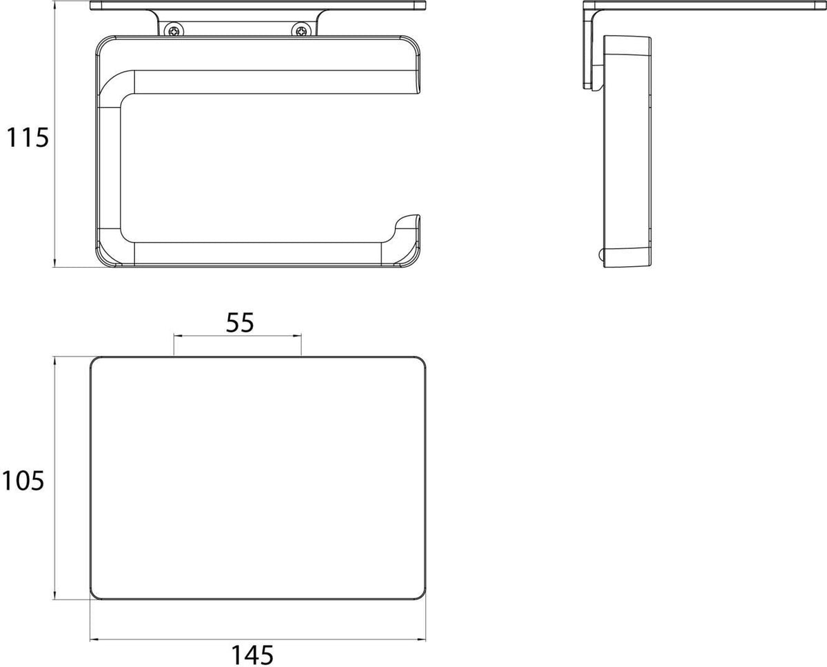 EMCO Papierhalter trend 00104 mit Universalablage, Chrom, Zamak, Schraubbefestigung
