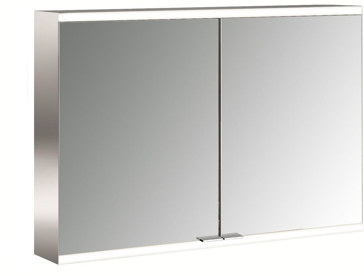EMCO LED-Lichtspiegelschrank prime 2, 1000 mm, 2 Türen, Aufputz, Aluminium, IP20