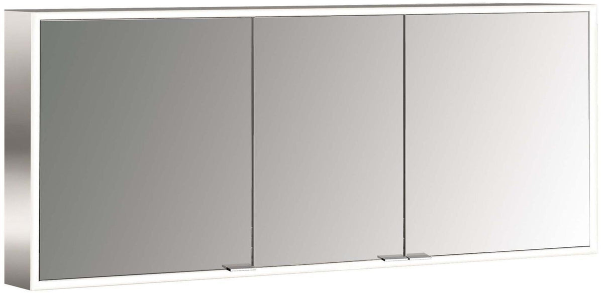 EMCO prime LED-Lichtspiegelschrank 1600 mm, 3 Türen, Aufputz, Aluminium, IP20