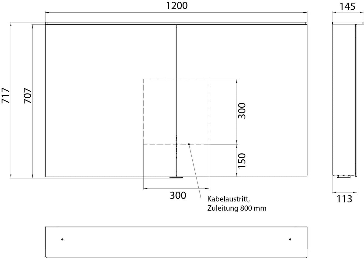 EMCO Bad Lichtspiegelschrank flat 2 Design Aufputz 1200 mm 2-türig Aluminium LED