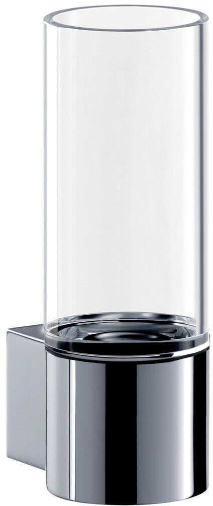 EMCO EC Mundspülglas system2 klar – Zahnputzbecher mit Kristallglas und verchromter Wandhalterung