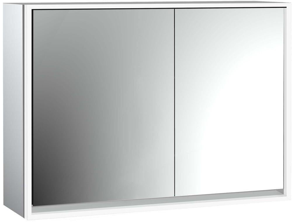 EMCO Lichtspiegelschrank loft 05116 Aufputz 1000 mm, 2 Türen, breite Tür links, Aluminium