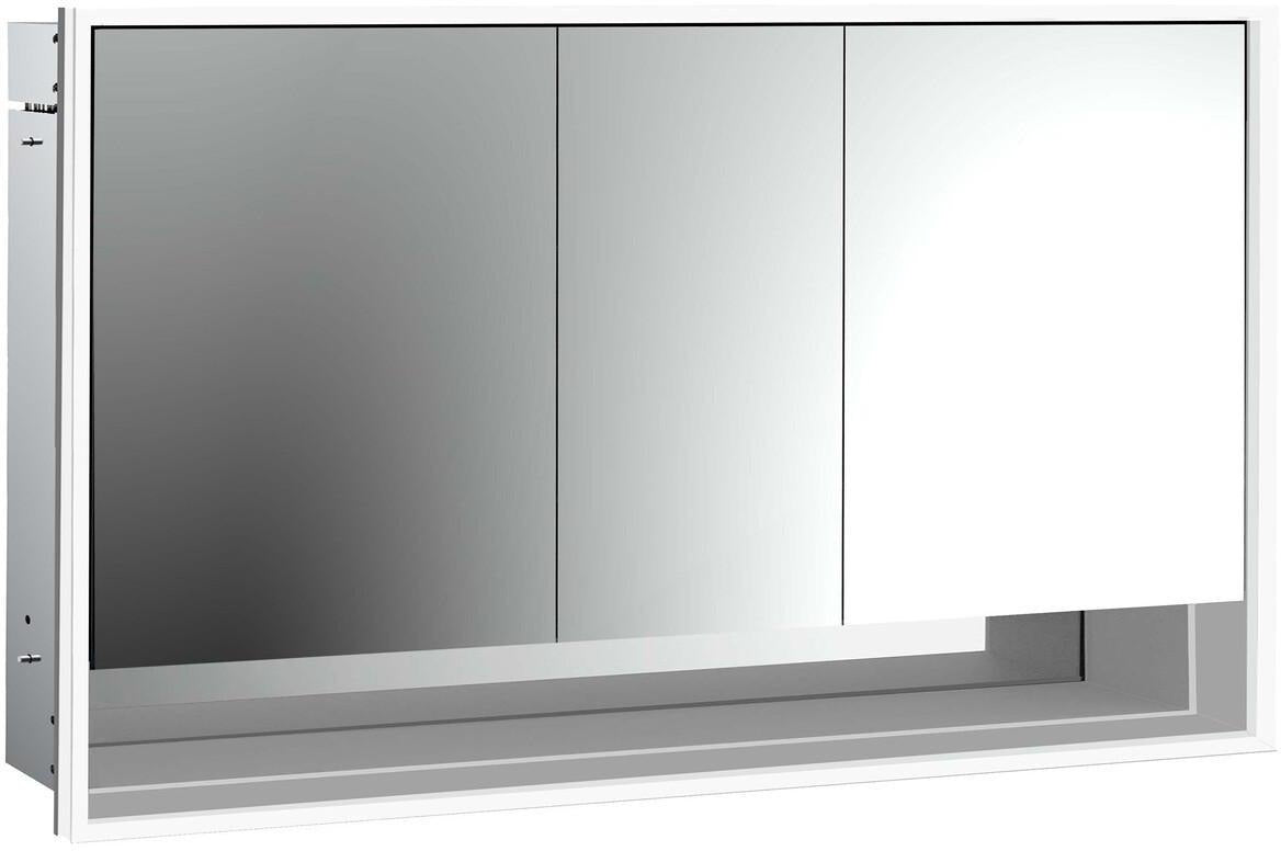 EMCO Lichtspiegelschrank loft 05223 Unterputz, 3-türig, 1600 mm, Aluminium, LED-Beleuchtung