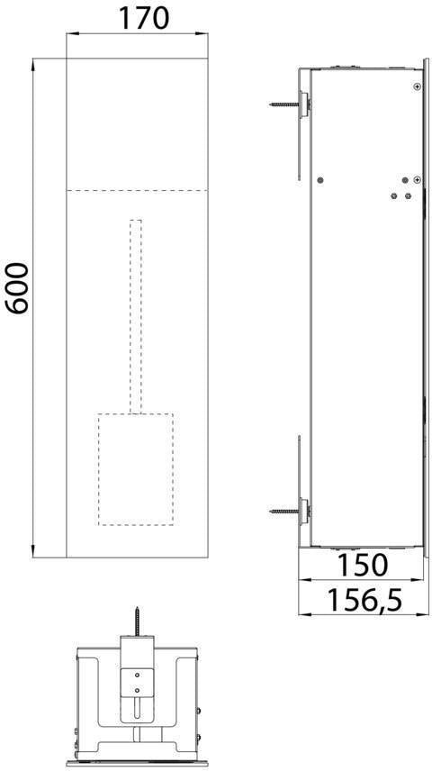 EMCO asis pure WC-Modul Unterputz 600 mm, Anschlag rechts, Glasfront weiß Glanz