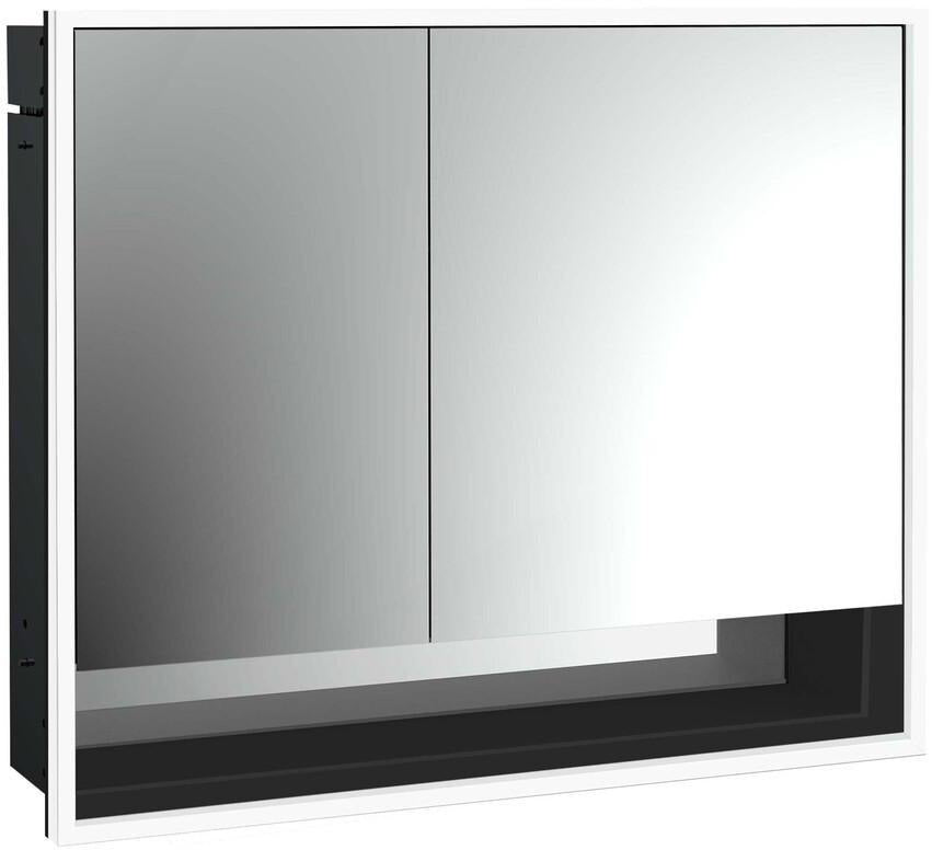 EMCO Lichtspiegelschrank loft 05209 Unterputz, 800 mm, 2 Türen, breite Tür rechts, Aluminium