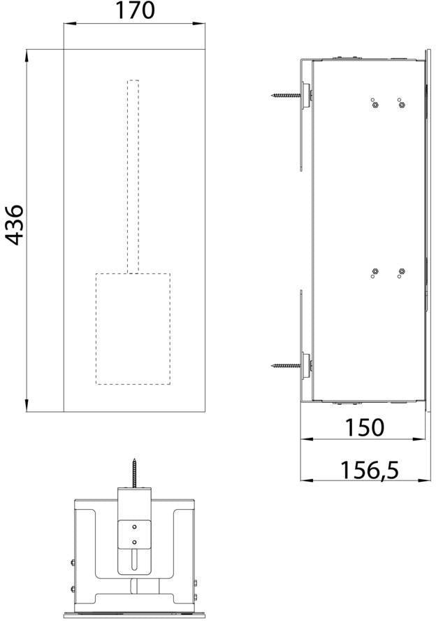 EMCO Toilettenbürstengarnitur-Modul asis pure Unterputz 435 mm Glasfront Anschlag links