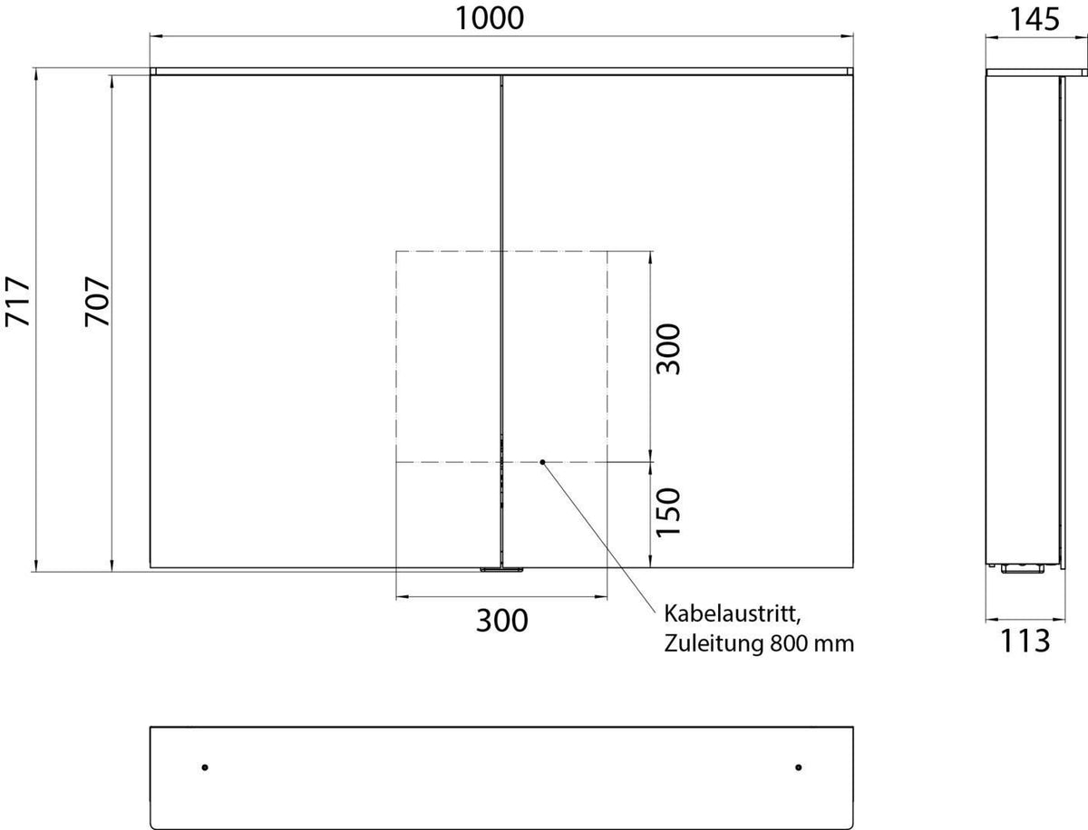EMCO Lichtspiegelschrank flat 2 Design Aufputz 1000 mm 2-türig Aluminium LED