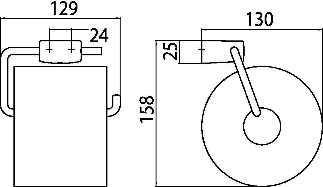 EMCO trend 00101 Papierhalter ohne Deckel – verchromt, Wandmontage, Zamak