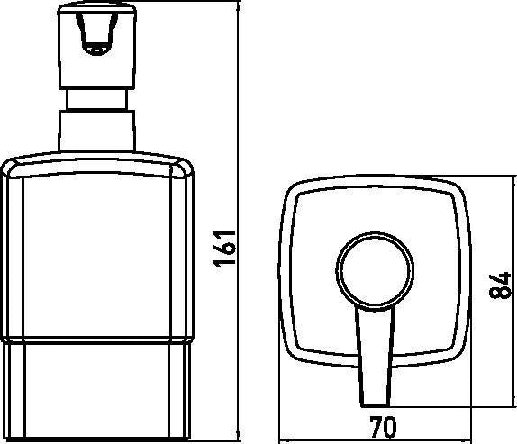 EMCO Flüssigseifenspender LOFT Standmodell – Kristallglas satiniert, schwarz matt, 300 cm³