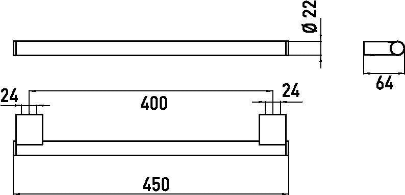 EMCO Badetuchhalter system 2 600 mm Chrom – Wandmontage mit verdeckter Befestigung