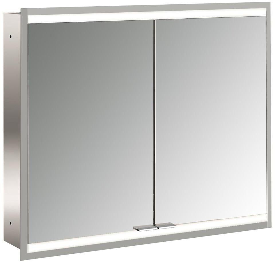 EMCO LED-Lichtspiegelschrank prime 2, 800 mm, 2 Türen, Unterputz, Aluminium