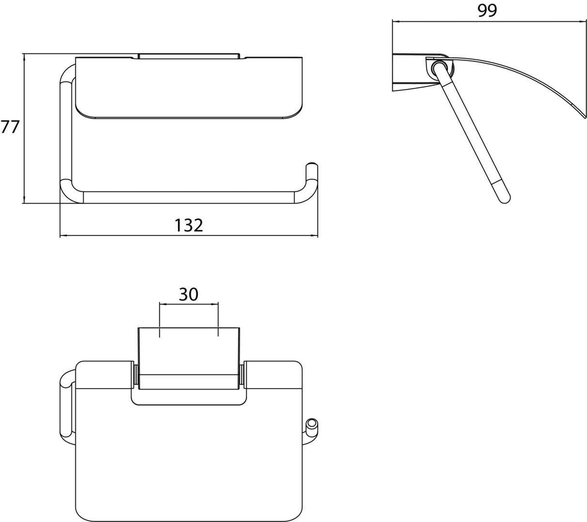 EMCO Papierhalter flow 13301 mit Deckel, verchromt, Messing, verdeckte Befestigung