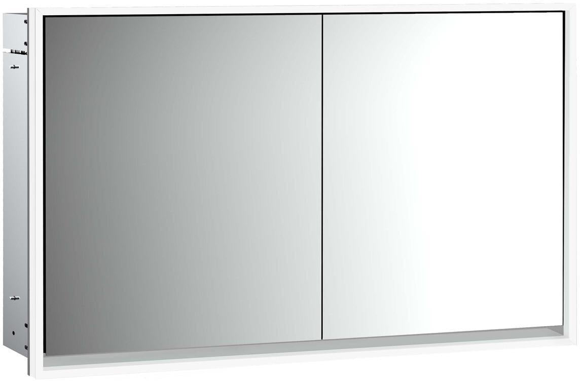 EMCO Lichtspiegelschrank LOFT Unterputz 1300 mm, 2-türig, Aluminium, LED-Beleuchtung