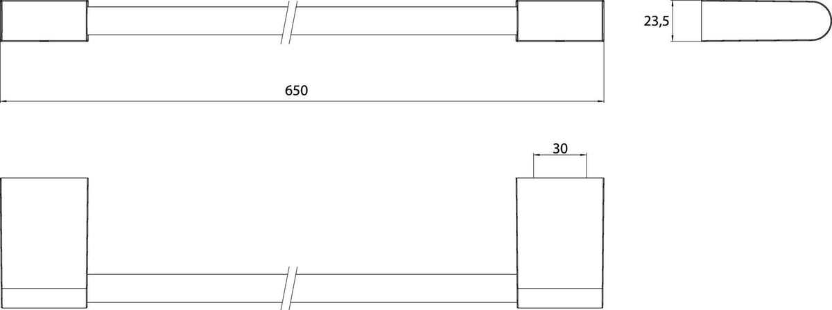 EMCO Badetuchhalter flow 500 mm verchromt – Wandmontage, verdeckte Befestigung