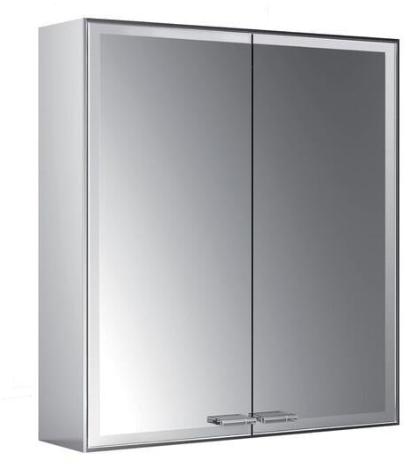 EMCO Lichtspiegelschrank prestige 2 587 mm Aufputz – LED, 2 Türen, Touch-Bedienfeld, Aluminium
