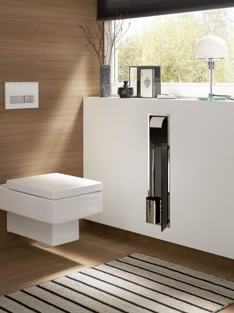 EMCO WC-Modul asis 150 Unterputz 654 mm mit Papierhalter & Toilettenbürstengarnitur in chrom/optiwhite