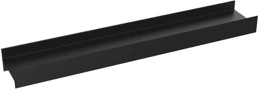 EMCO Duschreling S 85 mit Ablaufrinne 300 mm in Schwarz-Matt – Wandmontage, Ablage, Rasier- und Schwammhalter