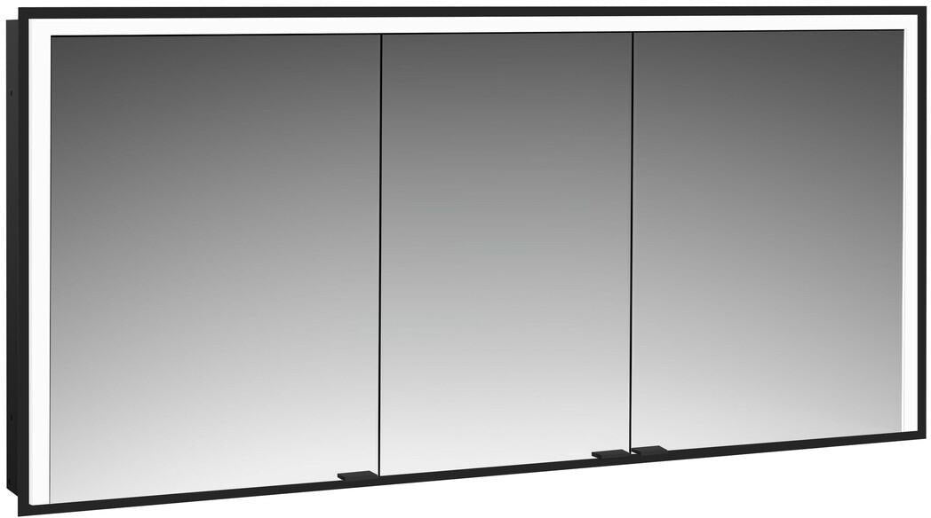 EMCO prime 3 LED-Lichtspiegelschrank 1600 mm, 3-türig, Unterputz, Aluminium