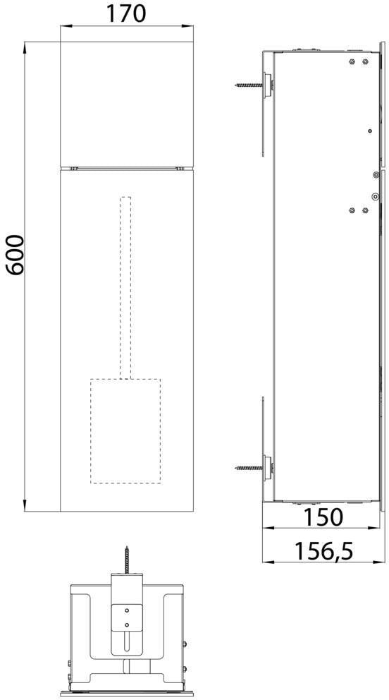 EMCO WC-Modul asis pure 27403 Unterputz, Anschlag rechts, 600 mm, weiße Glasfront