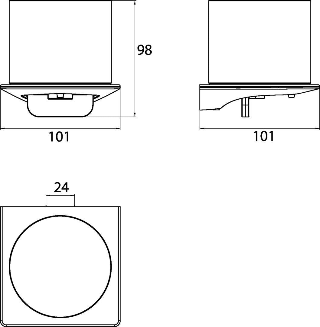 EMCO art Flüssigseifenspender mit Kristallglas-Stülpbecher, satiniert, chrom – 155 ml, Wandmontage