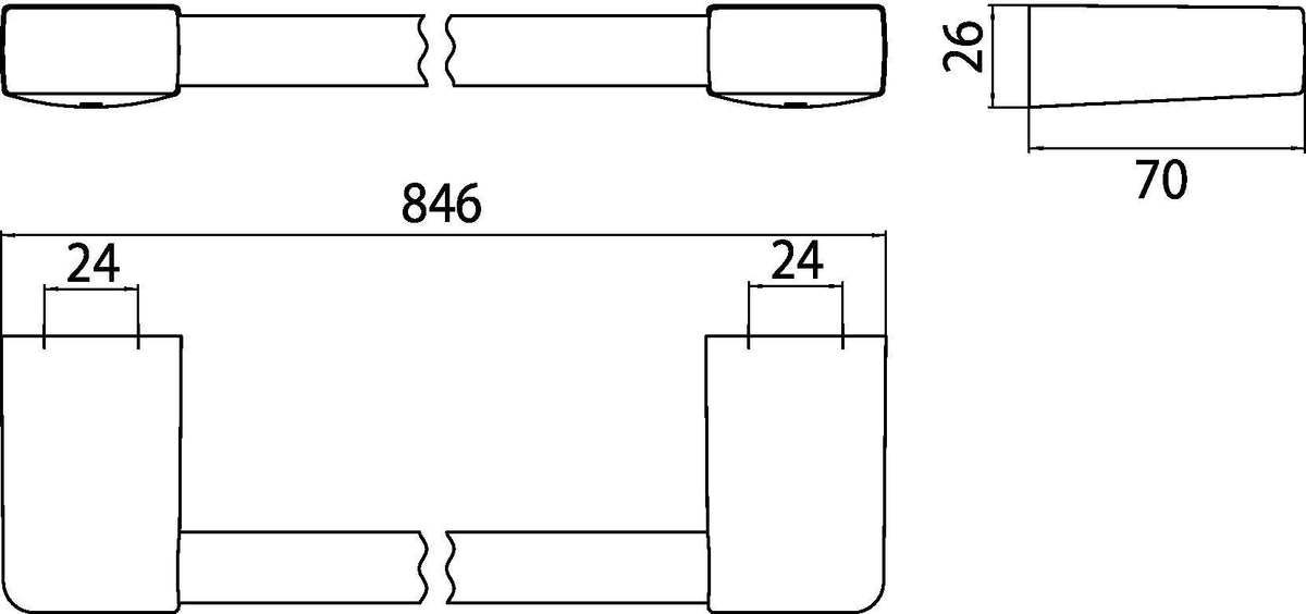 EMCO Badetuchhalter trend 00160 – 600 mm, verchromt, Wandmontage