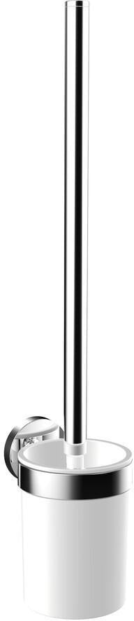 EMCO Toilettenbürstengarnitur round 00100 – Wandmodell mit Kunststoff-Behälter in Chrom