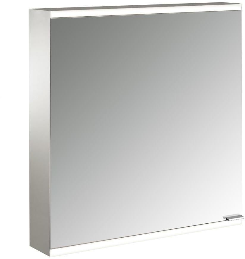 EMCO prime 2 LED-Lichtspiegelschrank 600 mm, 1-türig, Anschlag links, Aufputz, Aluminium