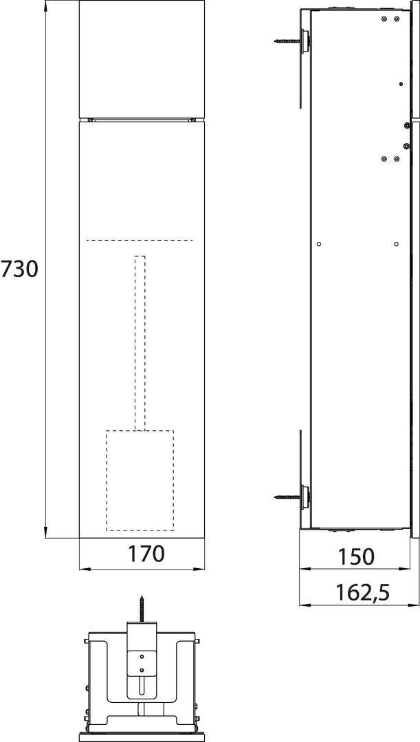 EMCO asis pure WC-Modul Unterputz, Anschlag rechts, 730 mm, weiß – mit WC-Bürste & Reserverollenhalter