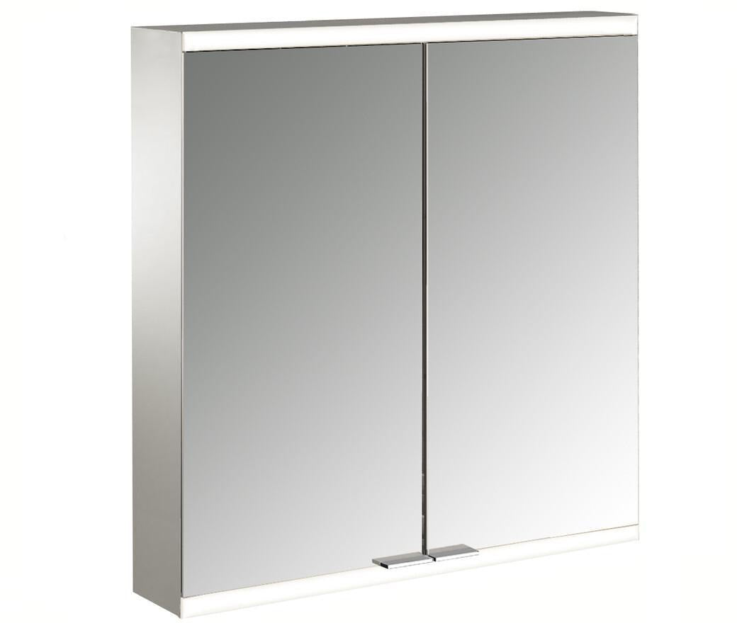 EMCO LED-Lichtspiegelschrank prime 2, 600 mm, 2 Türen, Aufputz, Aluminium