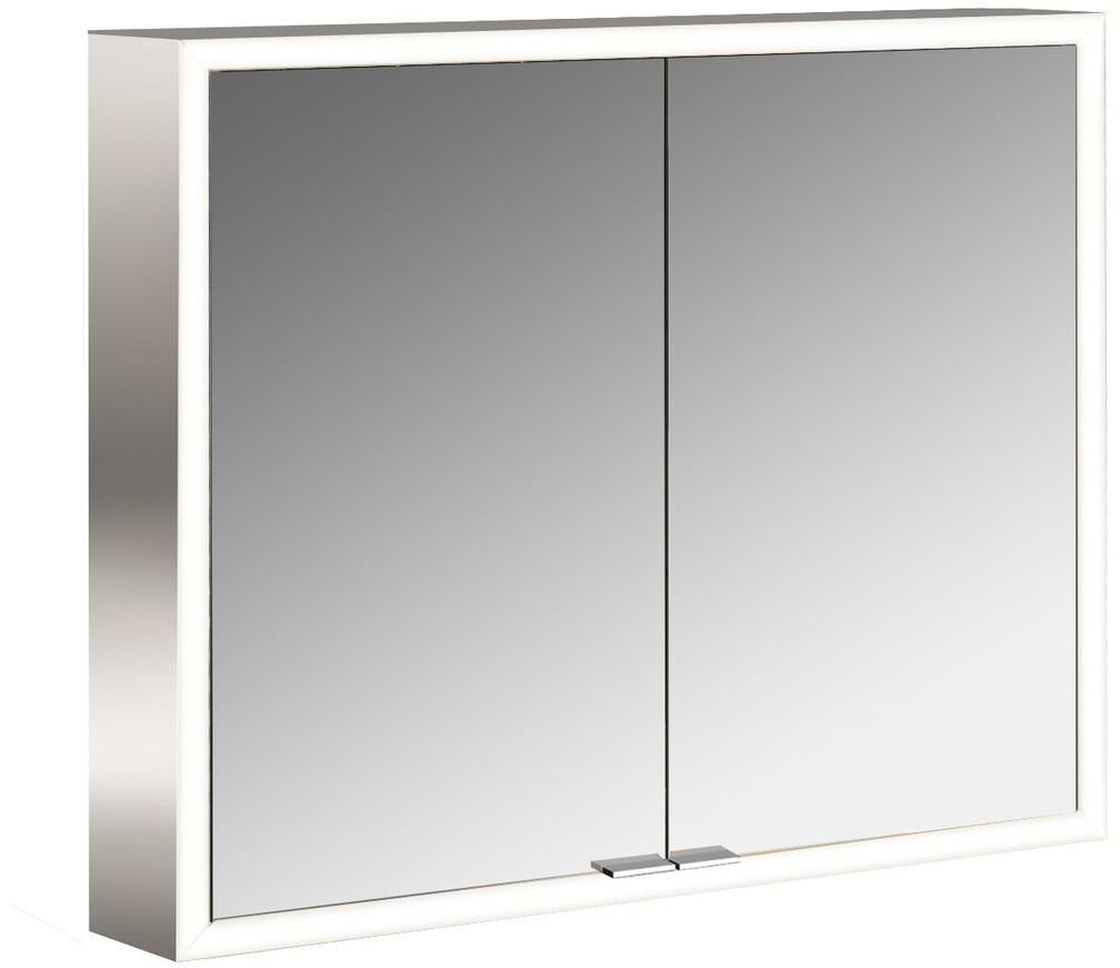 EMCO prime LED-Lichtspiegelschrank 800 mm, 2-türig, Aufputz, Aluminium