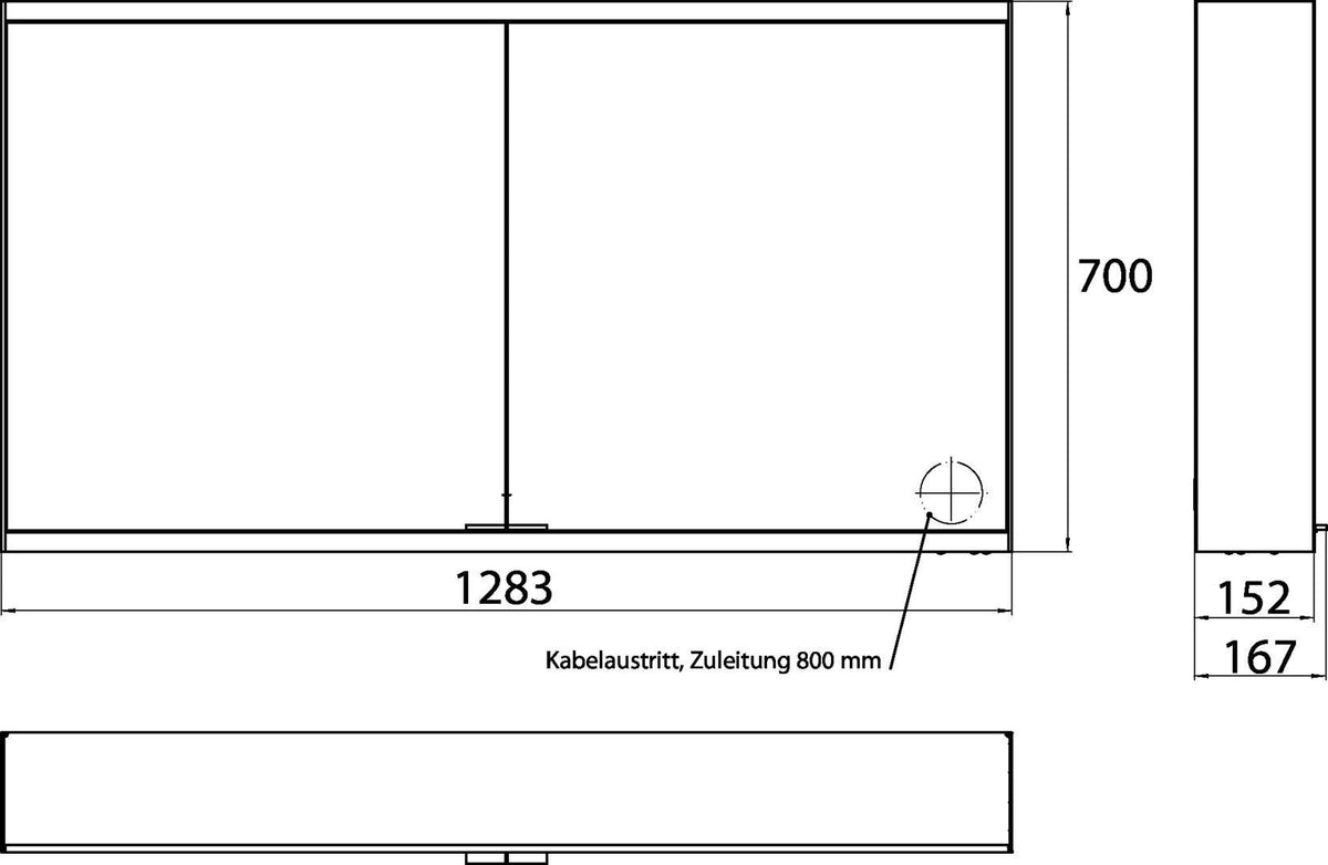 EMCO LED-Lichtspiegelschrank prime 2, 1300 mm, 2 Türen, Aufputz, Aluminium, IP20, 4000K