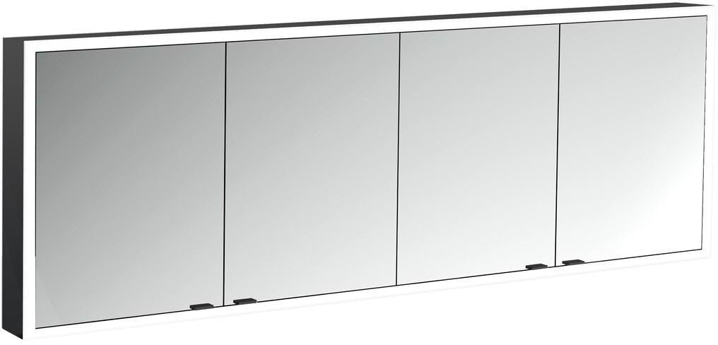 EMCO prime LED-Lichtspiegelschrank 2000 mm, 4-türig, Aufputz, Aluminium