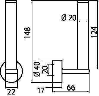 EMCO Reservepapierhalter rondo 2 00101 senkrecht, 1 Rolle, Chrom – Wandmontage