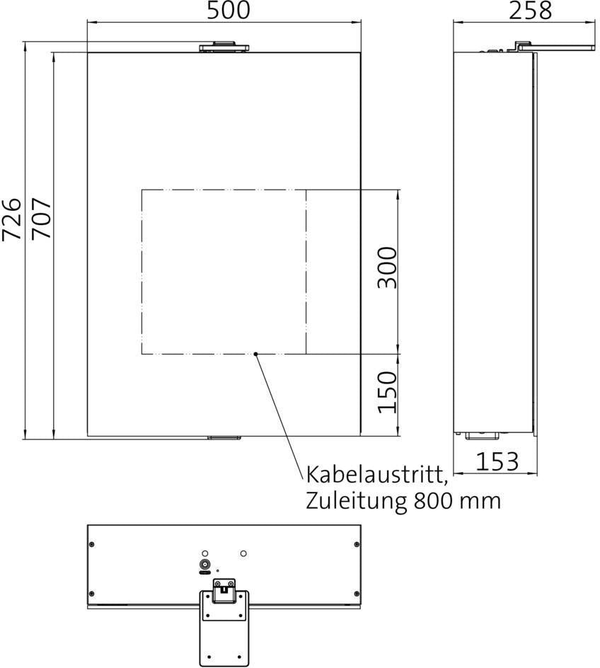 EMCO pure 2 Style LED-Lichtspiegelschrank 500 mm, 1 Tür, Aufputz, Aluminium