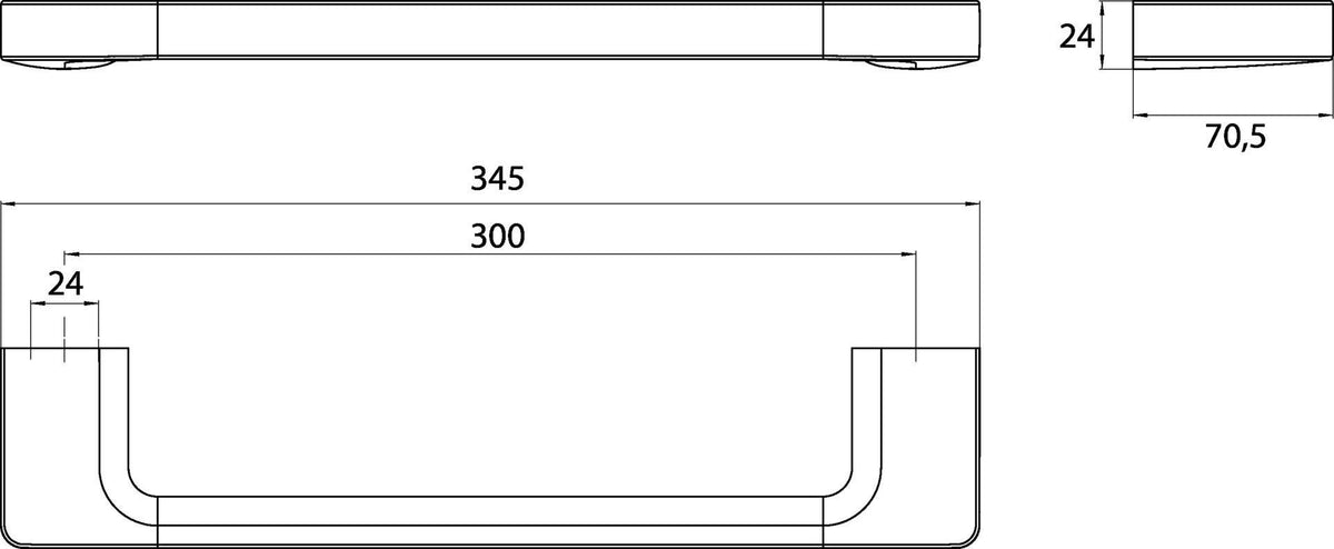 EMCO Wannengriff trend 00131, 345 mm, Chrom – Wandmontage, Metall