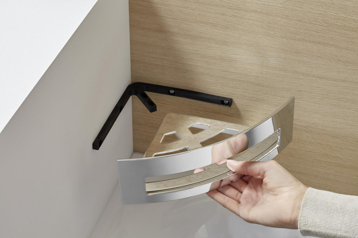 EMCO Eckwandkorb system 2 – Duschkorb aus Zamak mit verdeckter Wandbefestigung, Chrom