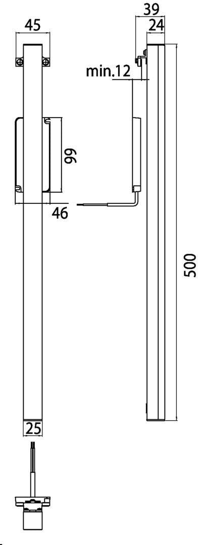 EMCO LED-Spiegelklemmleuchte system2 00104 senkrecht 500 mm neutralweiß – chrom